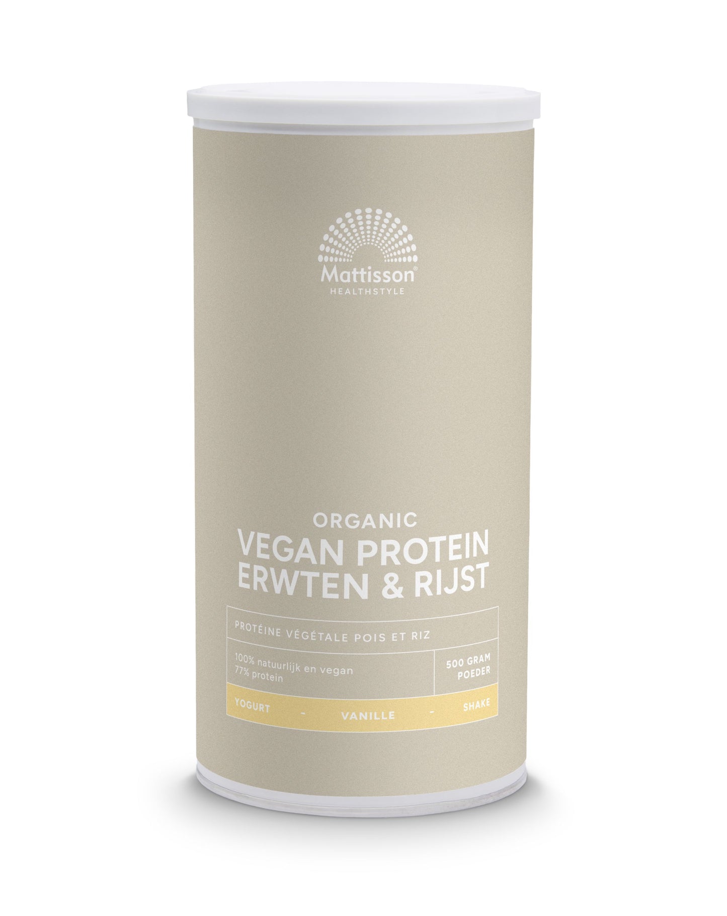 Mattisson Vegan protein erwten & rijst vanille bio 500 Gram