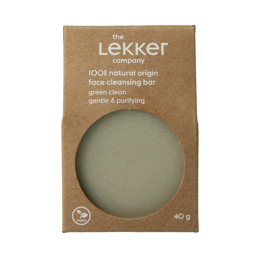Lekker Company Face bar green clean 40 Gram