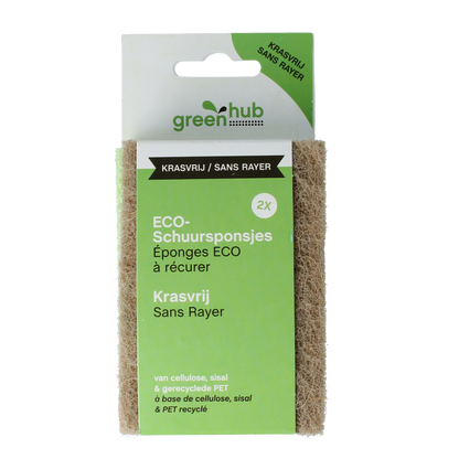 Greenhub  Schuursponsjes eco krasvrij 2 Stuks