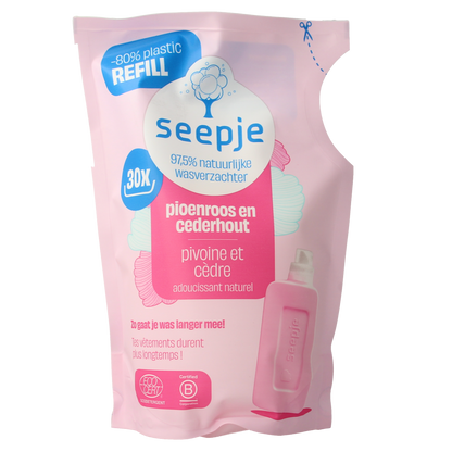 Seepje Wasverzachter pioenroos en cederhout navulling 750.00 Milliliter
