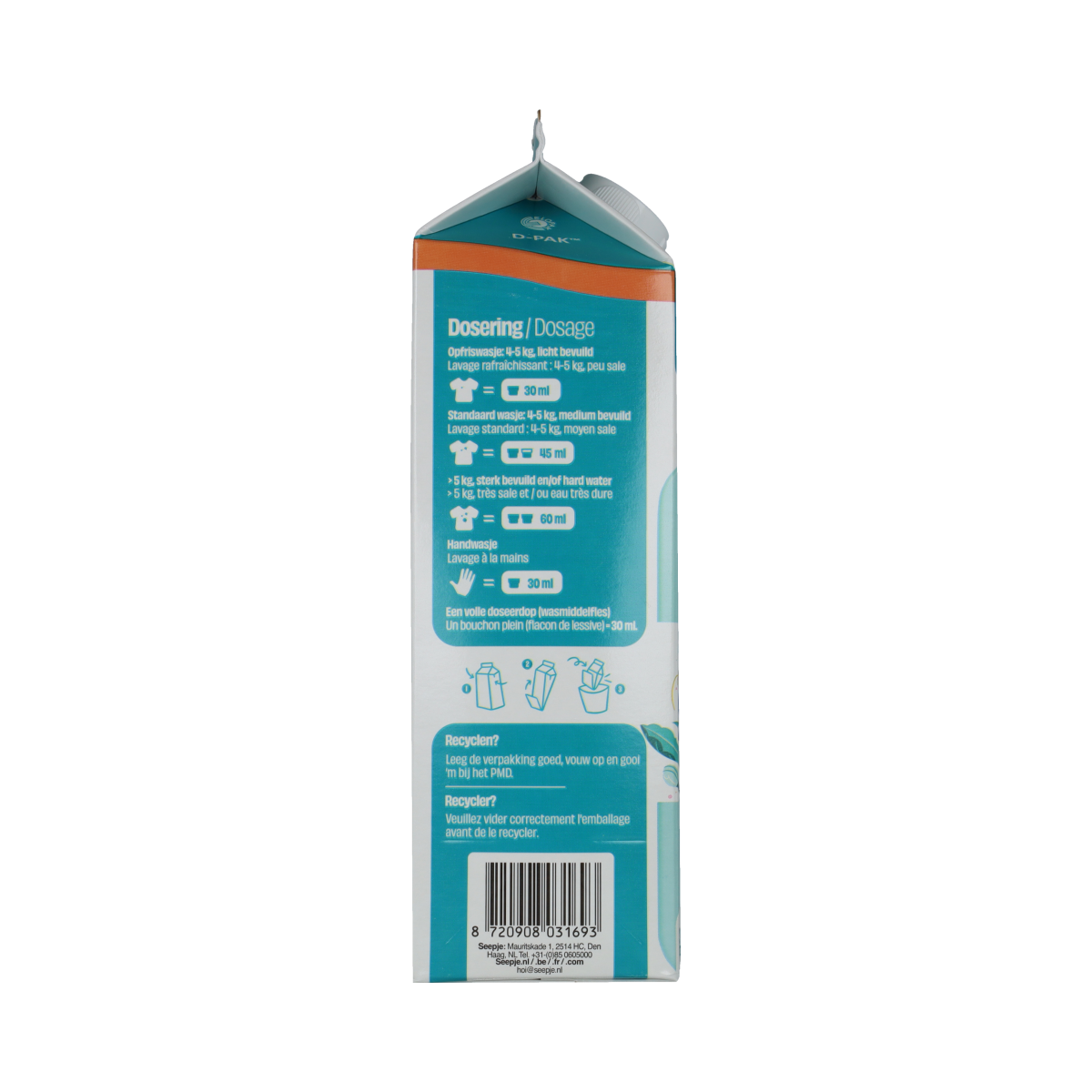 Seepje Wasmiddel universeel refill pak 945.00 Milliliter
