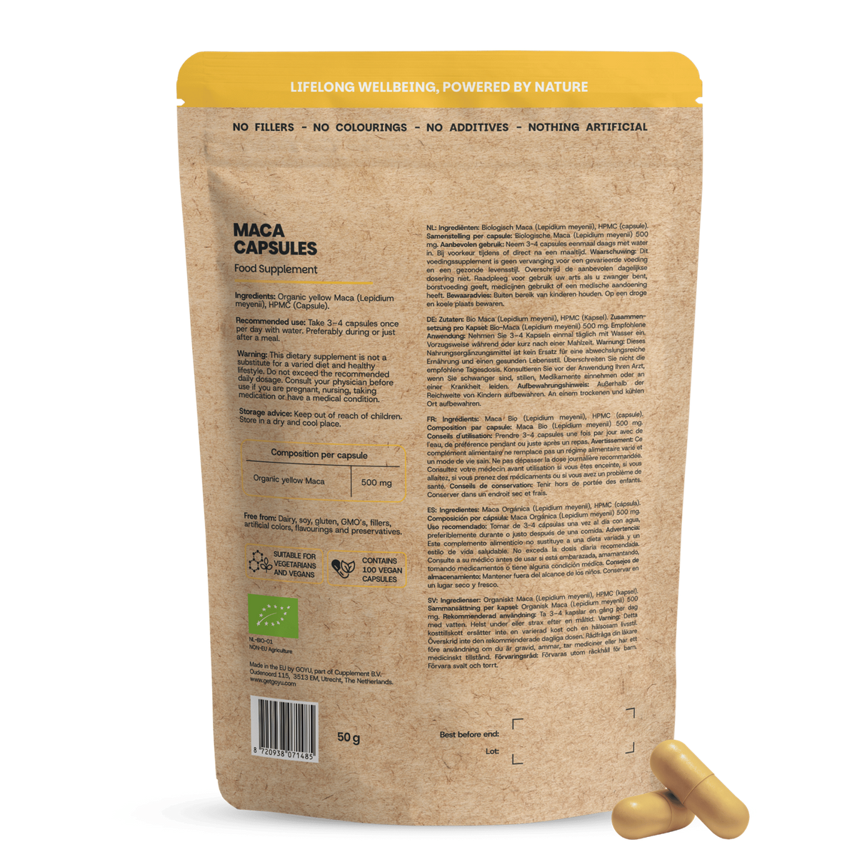 Goyu Maca 500mg bio 100.00 Capsules