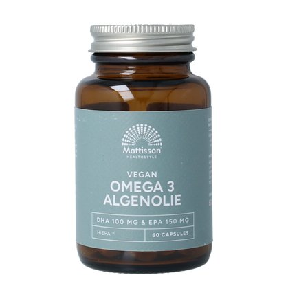 Mattisson Vegan omega 3 algenolie EPA 150mg&DHA 100mg 60 Capsules
