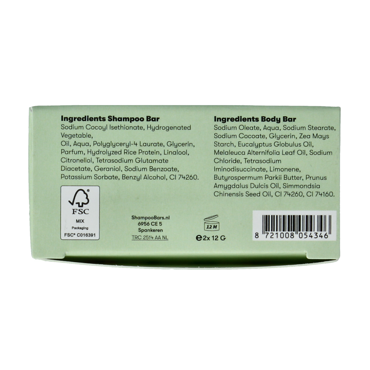Shampoobars Mini shampoo & body bar aloe vera & komkommer 20.00 Gram