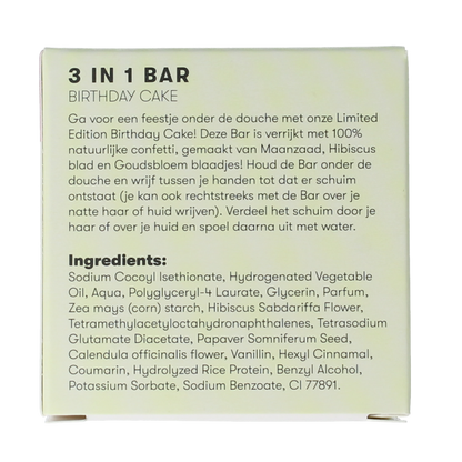 Shampoobars 3 in 1 bar birthday cake 60.00 Gram