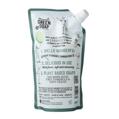 Marcel's Green Soap Handzeep bergamot & black pepper navul 500 Milliliter