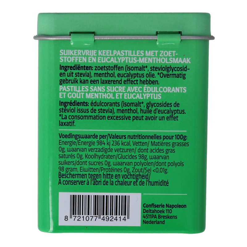 Anta Refresh eucalyptus menthol extra sterk suikervrij 72 Gram