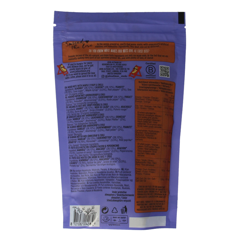 John Altman Mixed nuts sweet & spicy bio 100 Gram