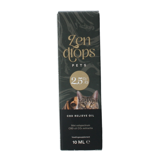 Zendrops CBD relieve oil pets 2.5% 10 Milliliter