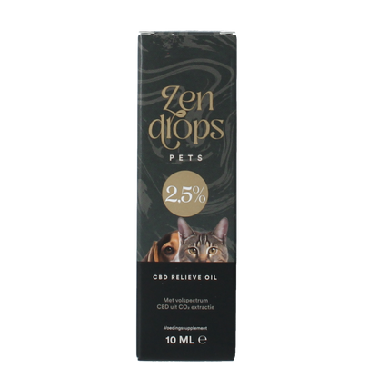 Zendrops CBD relieve oil pets 2.5% 10 Milliliter