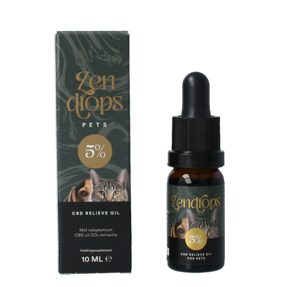 Zendrops CBD relieve oil pets 5% 10 Milliliter