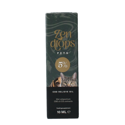 Zendrops CBD relieve oil pets 5% 10 Milliliter
