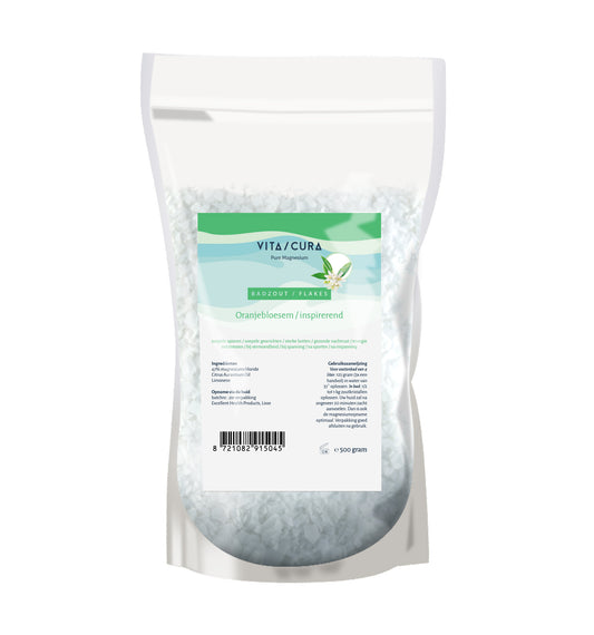 Vitacura Magnesium zout flakes oranjebloesem 500.00 Gram