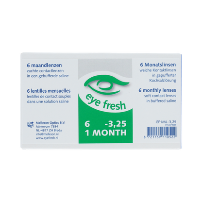 Eyefresh Eye Fresh maandlenzen 6-pack -3.25 6.00 Stuks