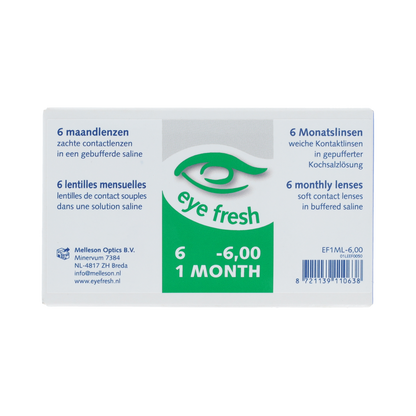 Eyefresh Eye Fresh maandlenzen 6-pack -6.00 6.00 Stuks