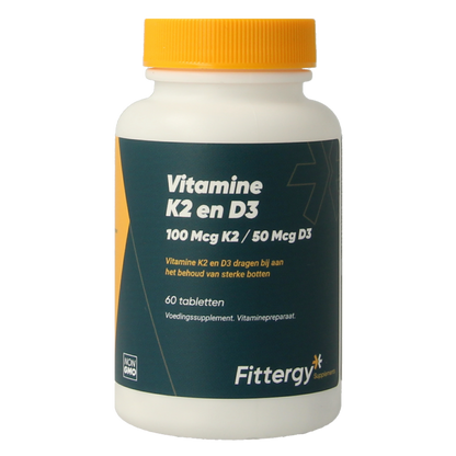 Fittergy K2 (100mcg) en D3 (50mcg) 60 Tabletten
