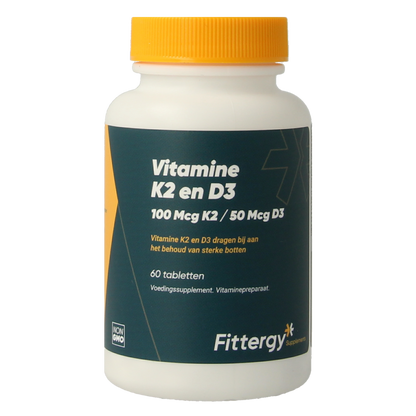 Fittergy K2 (100mcg) en D3 (50mcg) 60.00 Tabletten