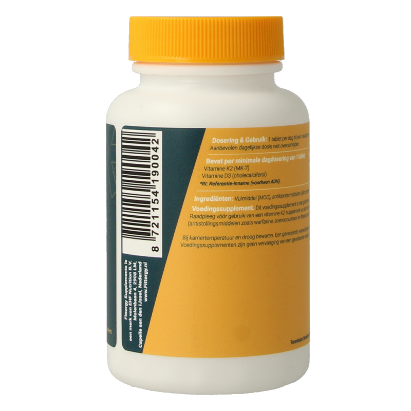 Fittergy K2 (100mcg) en D3 (50mcg) 60 Tabletten