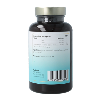 Liever Gezond Omega 3 visolie strong met vitamine E 90 Vegetarische capsules