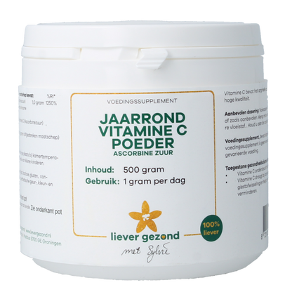 Liever Gezond Vitamine C poeder zuur jaarrond 500 Gram