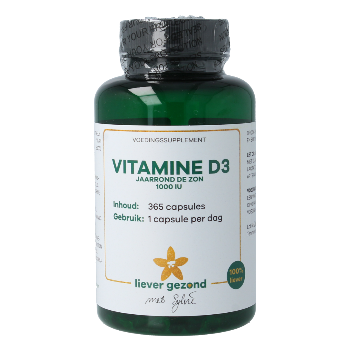 Liever Gezond Vitamine D3 25 mcg jaarrond levenslicht 365.00 Softgels