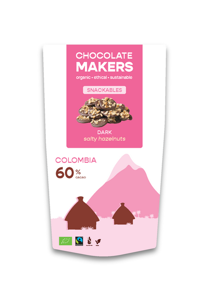 Chocolatemakers Snackable puur 60% met hazelnoot bio 100.00 Gram