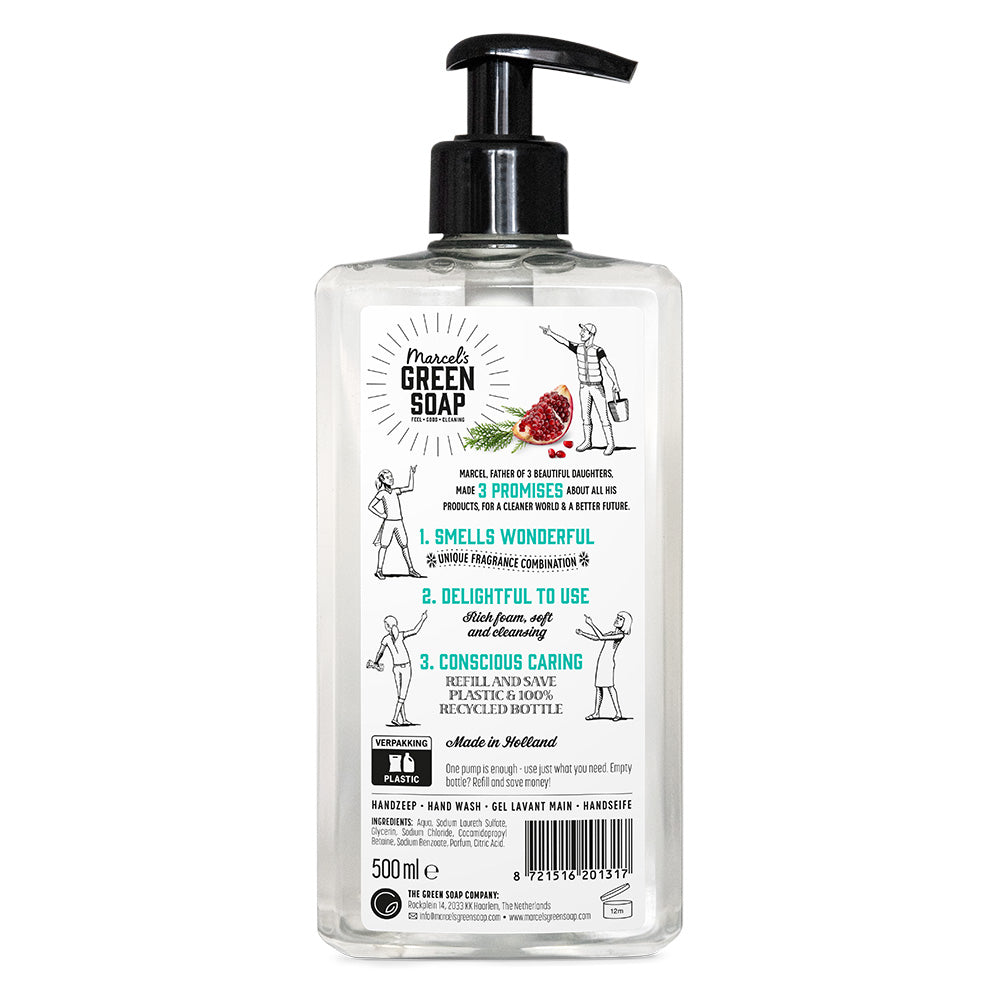 Marcel's Green Soap Handzeep Cedar & Pomegranate (500 ml) 500.00 Milliliter