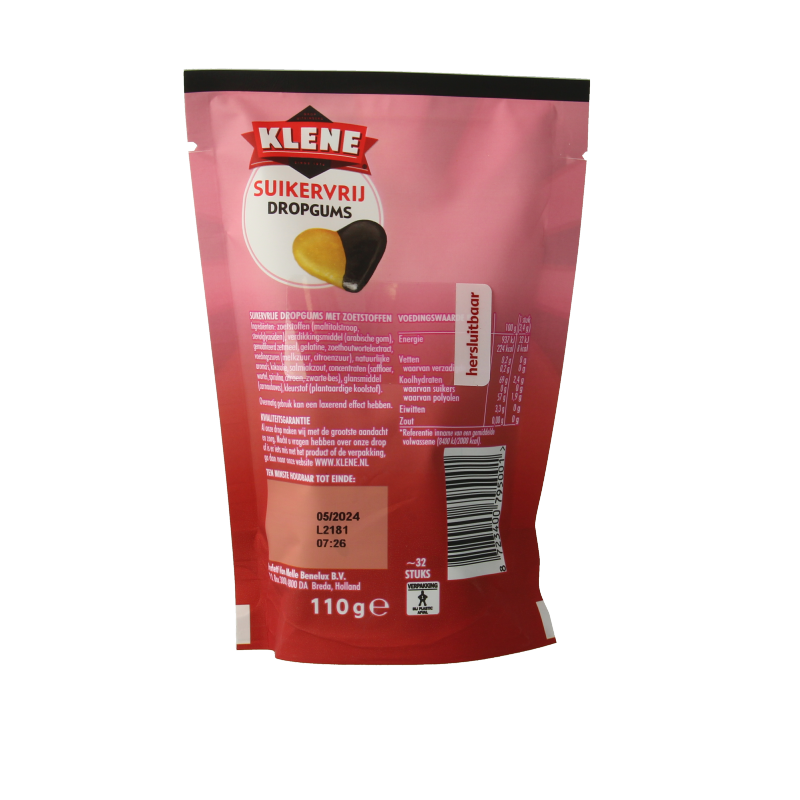 Klene Dropgums suikervrij 110 Gram