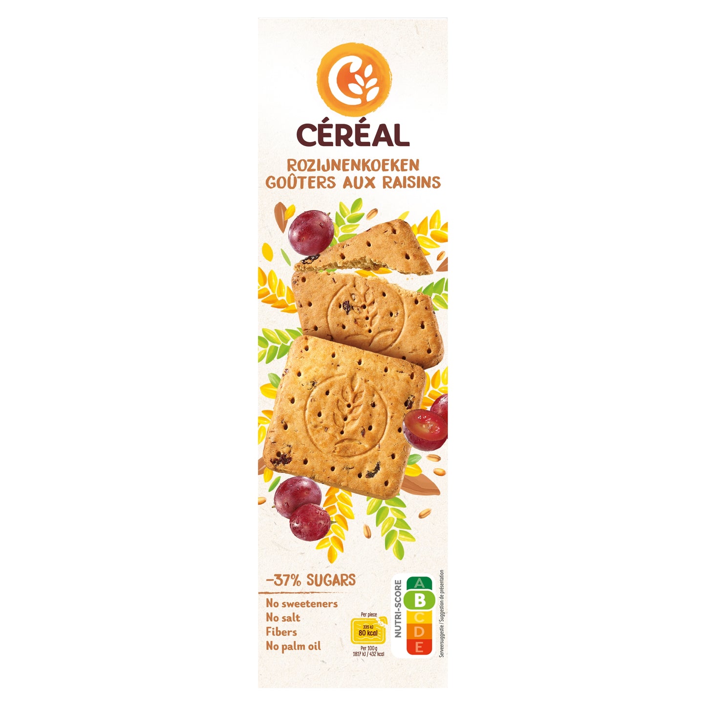 Cereal Rozijnenkoeken minder suiker 360 Gram