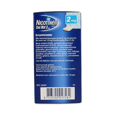 Nicotinell Kauwgom cool mint 2mg 96 Stuks
