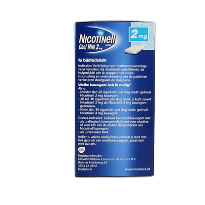 Nicotinell Kauwgom cool mint 2mg 96 Stuks