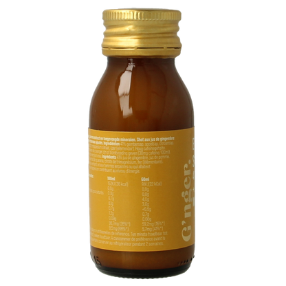 G'nger Shot gember vruchtensap guarana energy 60 Milliliter