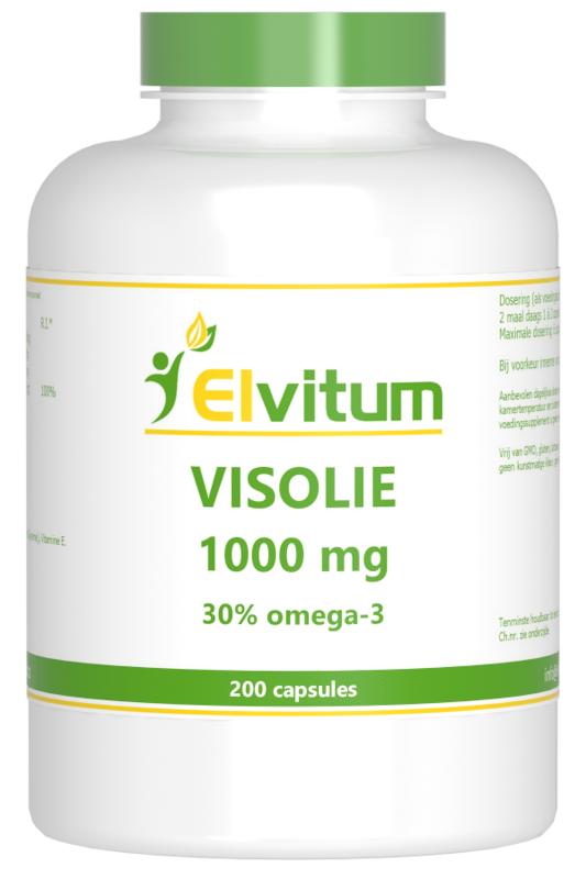 Elvitum  Visolie 1000mg omega 3 30% 200 Capsules