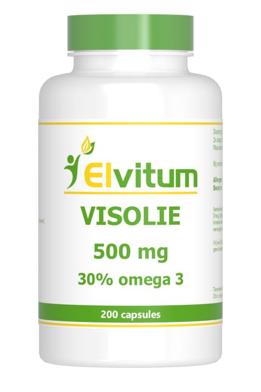 Elvitum  Visolie 500mg omega 3 30% 200 Capsules