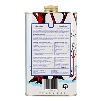 Madal Bal Ahornsiroop C+ bio 500 Milliliter