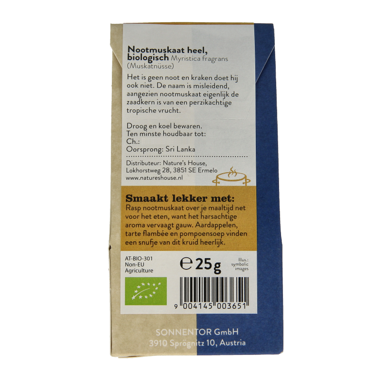 Sonnentor Nootmuskaat bio 25 Gram