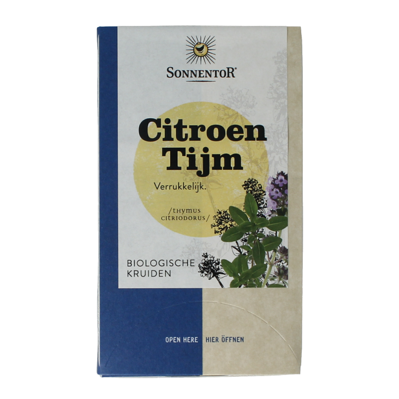 Sonnentor Citroen tijm thee bio 18 Zakjes