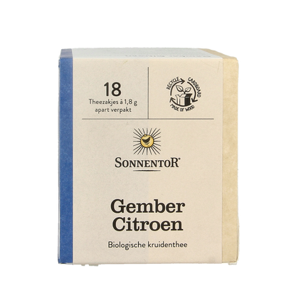 Sonnentor Gember citroen thee bio 18 Zakjes