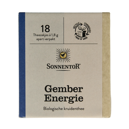 Sonnentor Gember energie thee bio 18 Zakjes