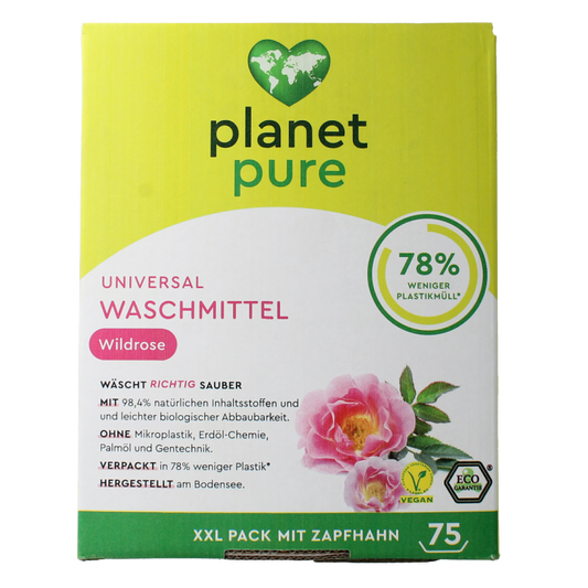 Planet Pure Wasmiddel vloeibaar universeel wild rose 3 Liter