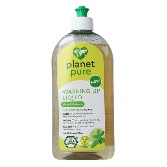 Planet Pure Afwasmiddel lime & verbena 500 Milliliter
