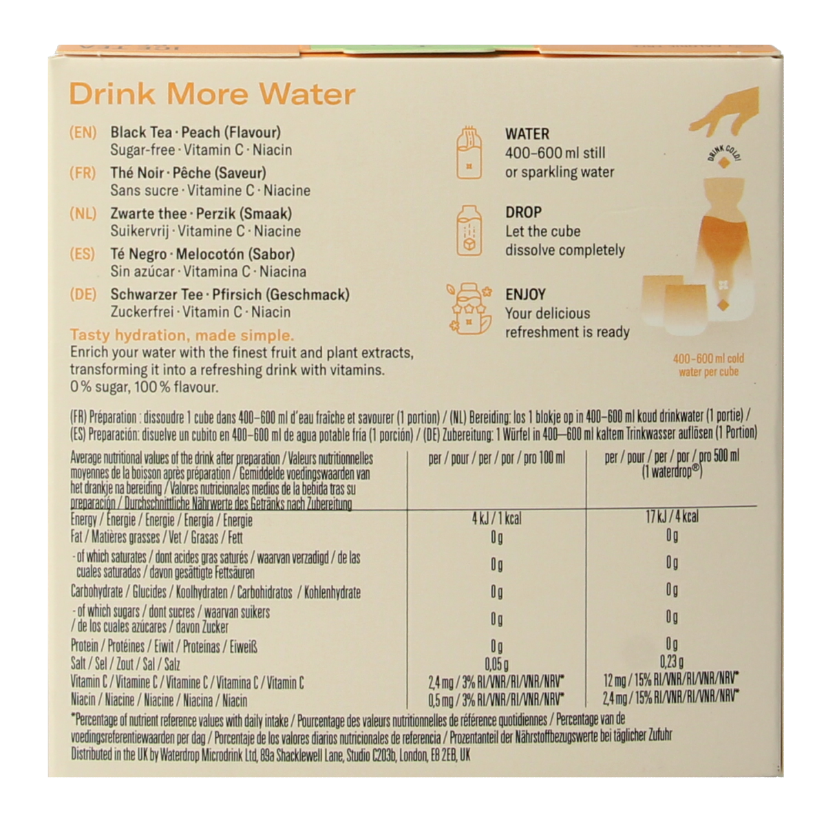 Waterdrop  Microdrink ice tea peach bruistabletten 12.00 Stuks