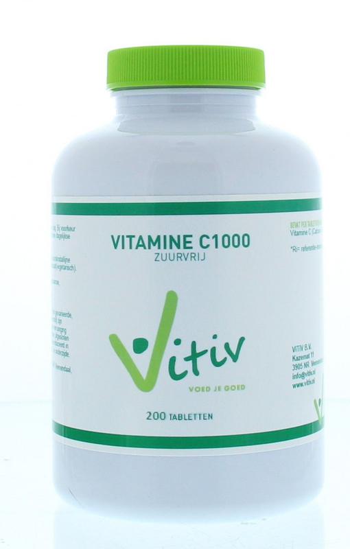 Vitiv Vitamine C1000 zuurvrij 200.00 Tabletten