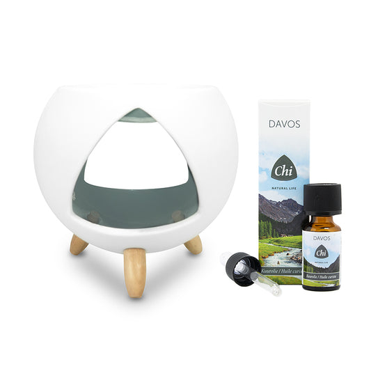 Chi Cozy aromabrander + Davos olie 1 Stuks
