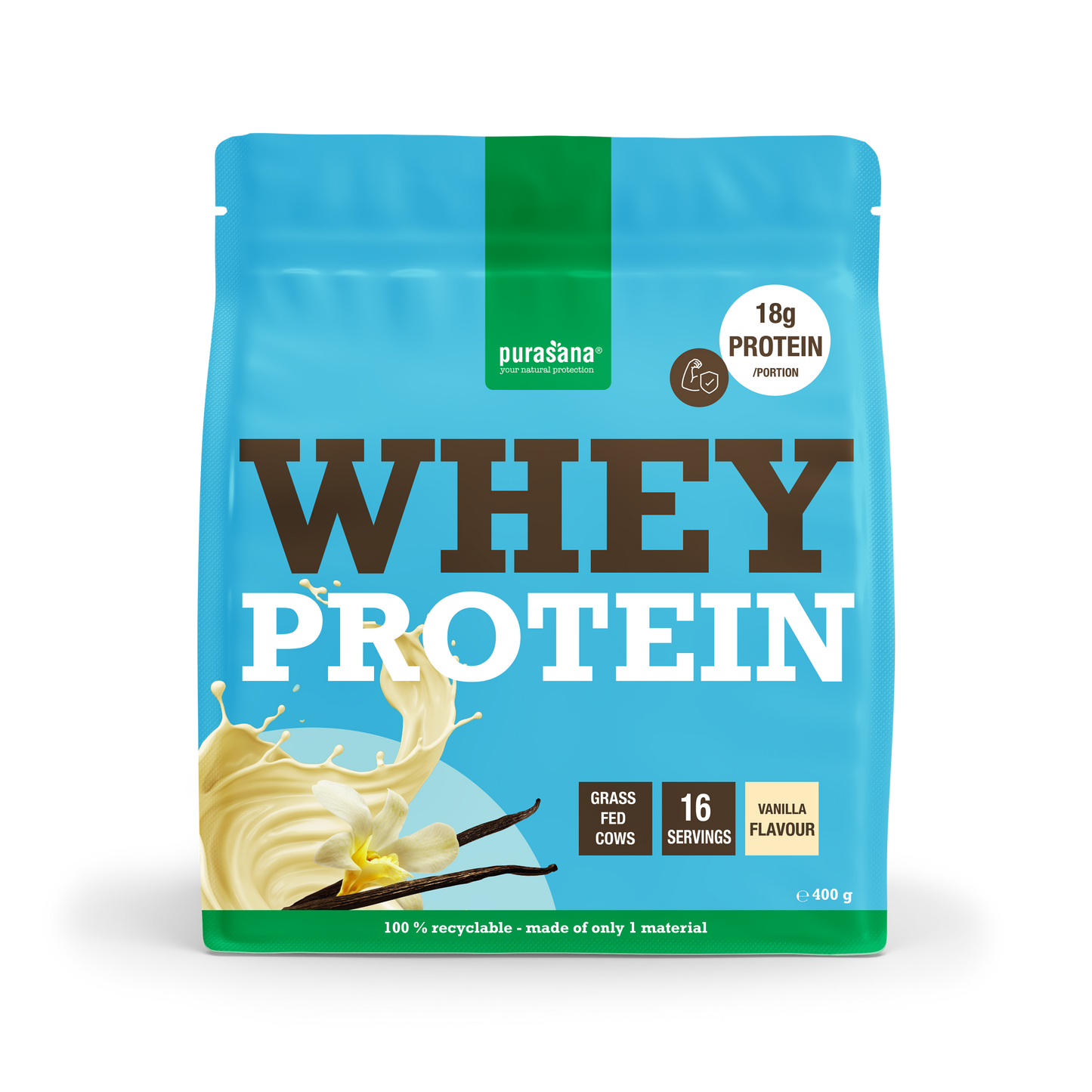 Purasana Whey proteine vanille 400.00 Gram