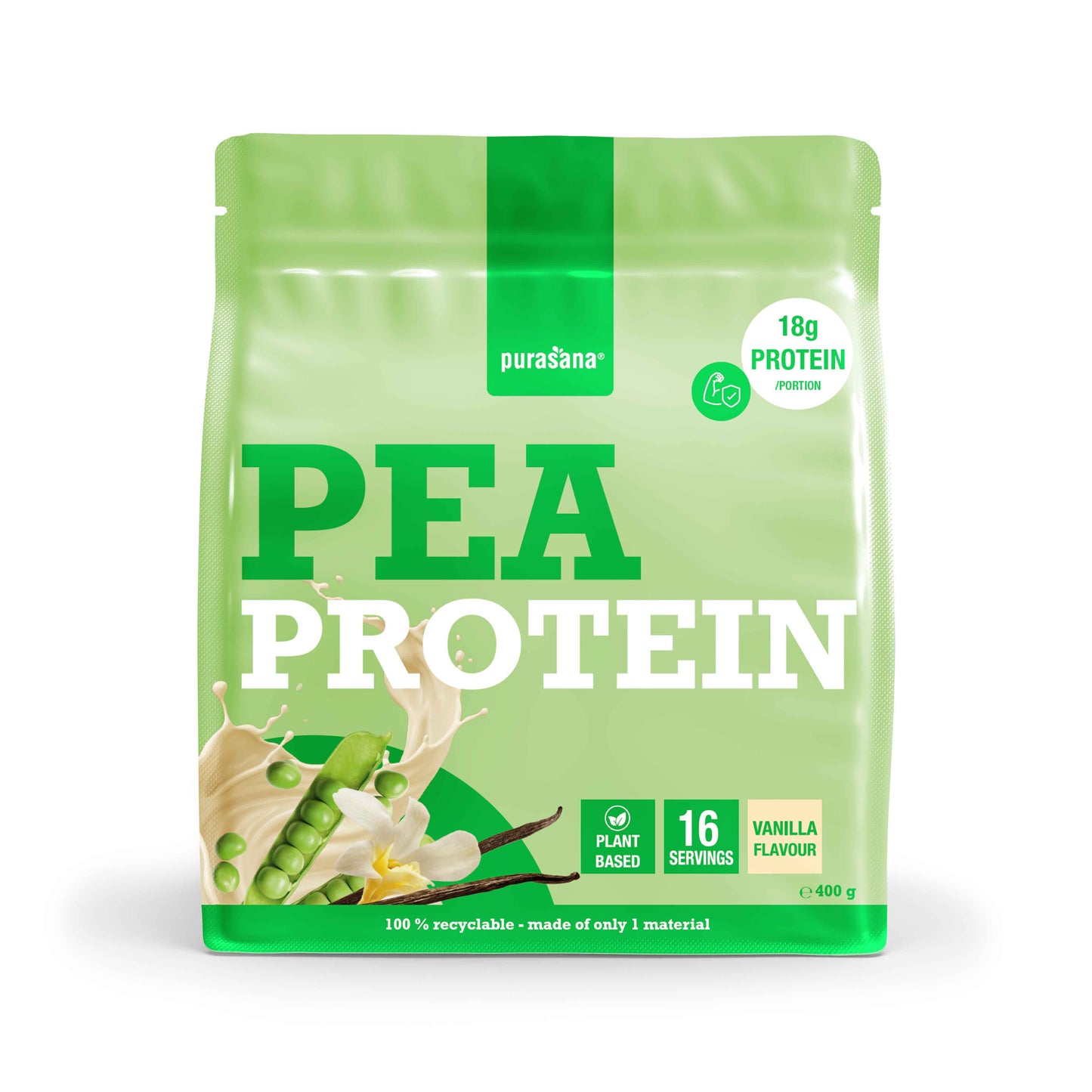 Purasana Plant protein erwt vaniille 400.00 Gram