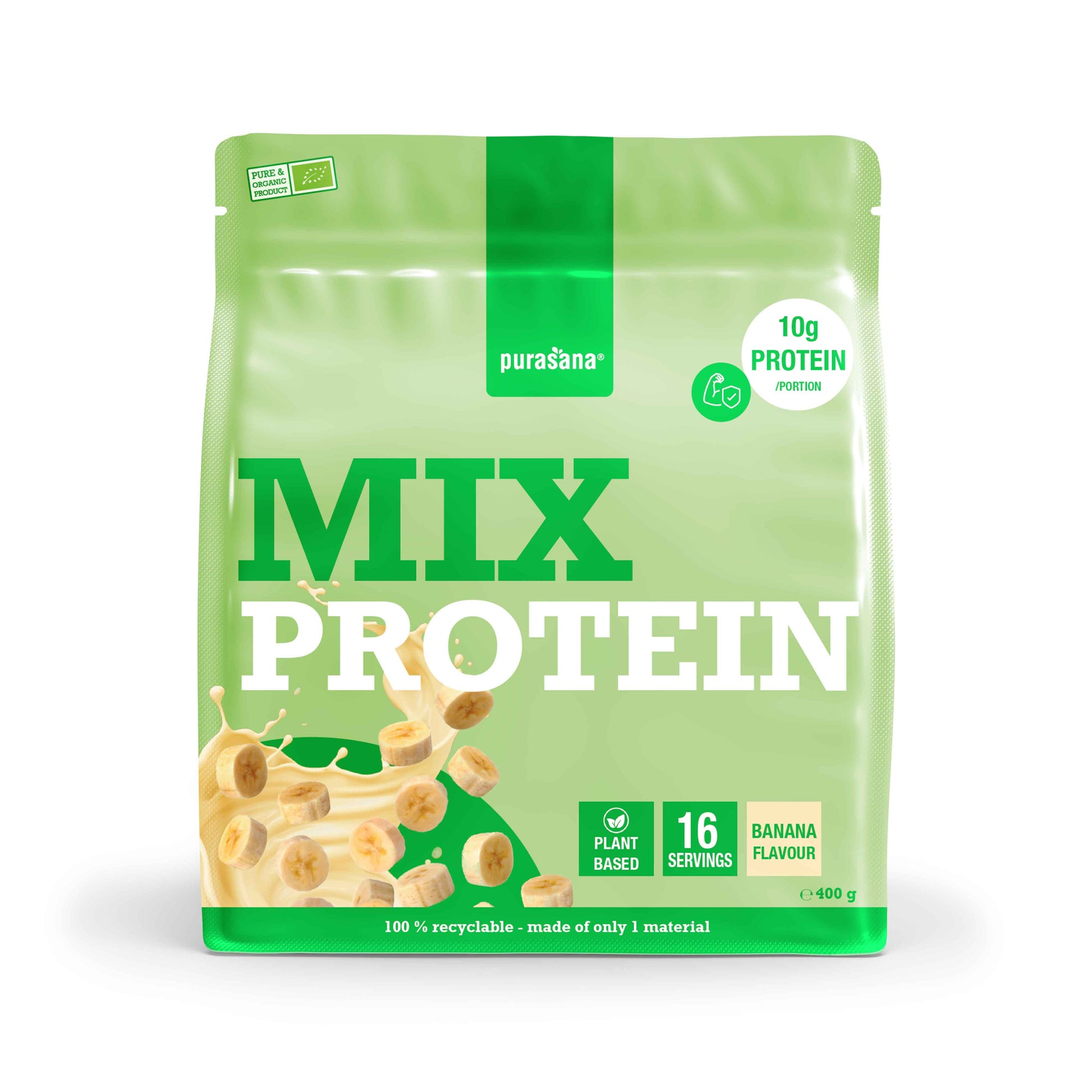 Purasana Plant protein mix banaan bio 400.00 Gram