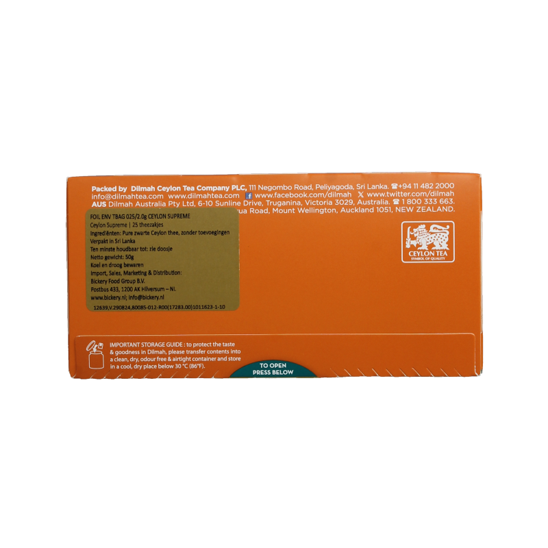 Dilmah Ceylon supreme classic 25 Zakjes