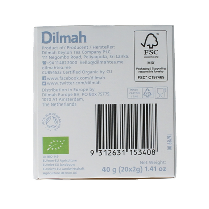 Dilmah Berry explosion  tea bio 20 Zakjes