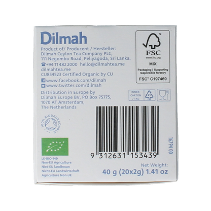 Dilmah Noble earl grey bio 20 Zakjes